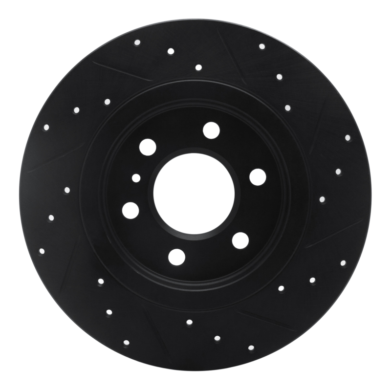 Buick Terraza Brake Rotor (1) - Rear Left - R1 Concepts - Drilled & Slotted - Black - `06-`09